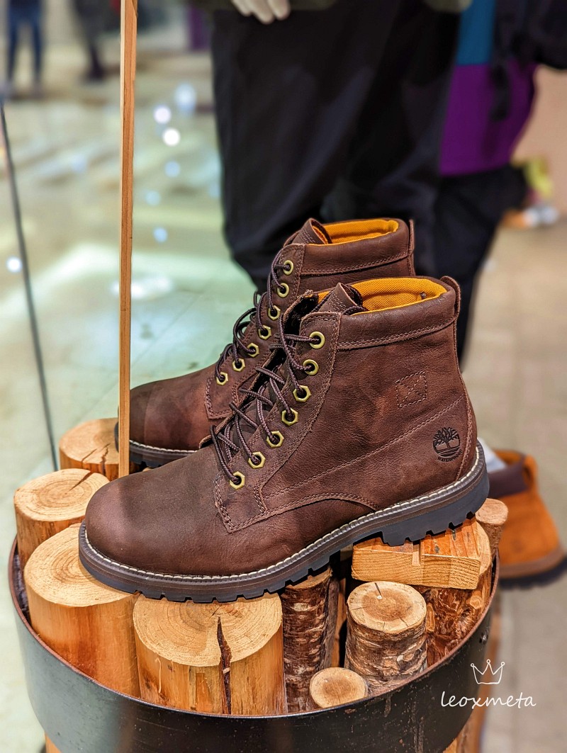 Timberland 男款深咖啡色Redwood Falls全粒面皮革防水靴